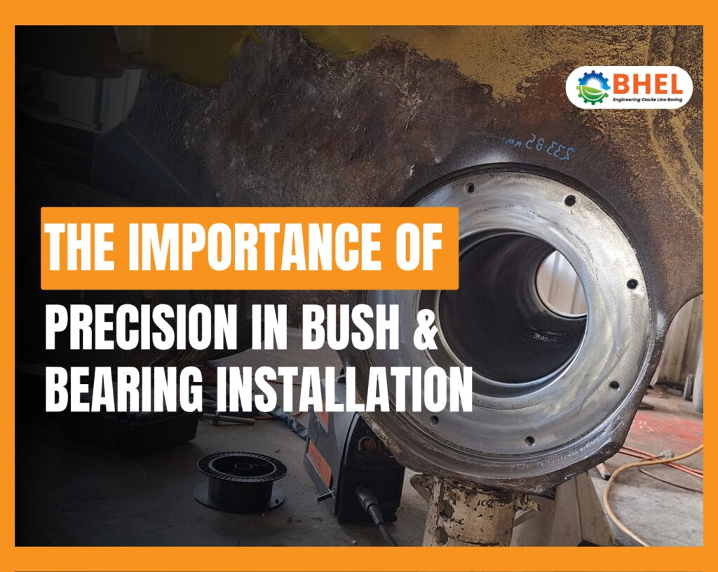 Technician performing bush and bearing installation on heavy machinery at a mining site in WA