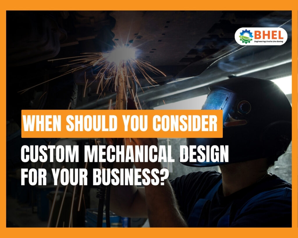 Engineer working on custom mechanical design for industrial machinery