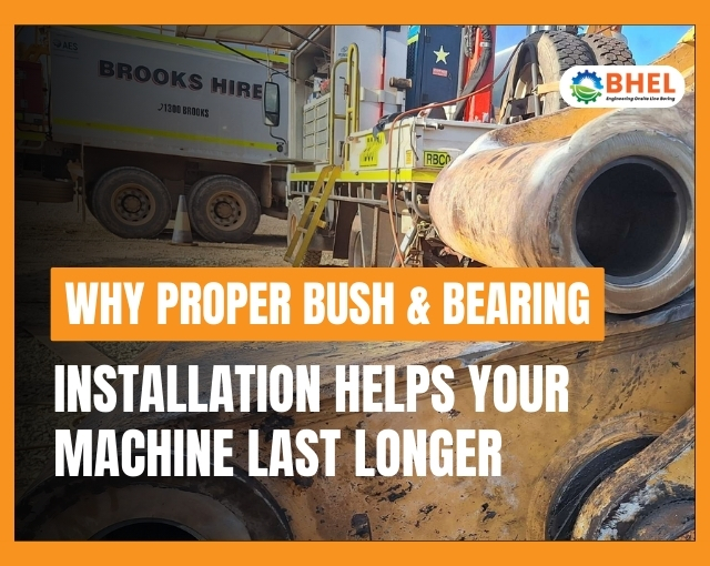 Technician performing bush and bearing installation on industrial machinery