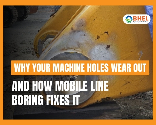 Mobile line boring restoring worn machine holes on-site